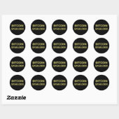 Sticker Rond Célébration de Bitcoin à 150000 (Feuille)