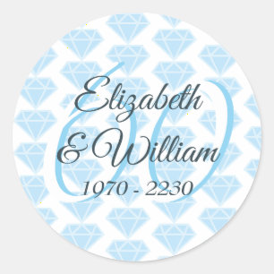Sticker Rond Célébration de diamant pour les 60 ans de mariage