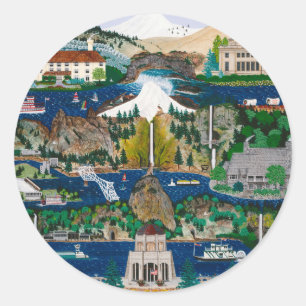 Sticker Rond Célébration de la gorge de Columbia River