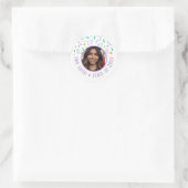 Sticker Rond Célébration de la graduation Custom Photo Festive (Sac)