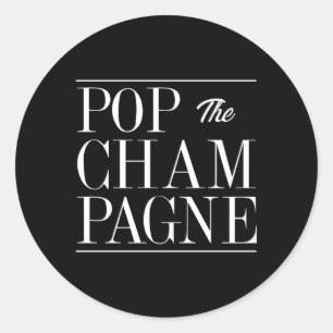 Sticker Rond Célébration de la nouveauté Champagne