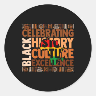 Sticker Rond Célébration de l'histoire noire Culture Excellence