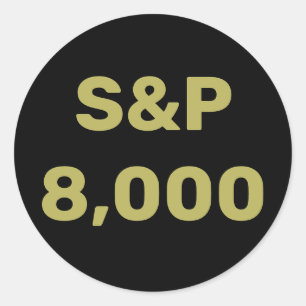 Sticker Rond Célébration de l'indice boursier S&P 8 000