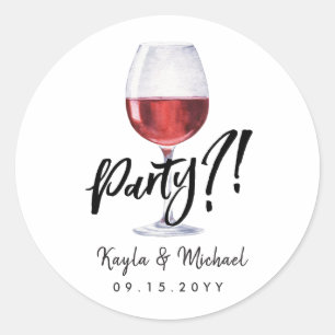 Sticker Rond Célébration de l'Occassion du Vin Rouge Classic Ro