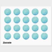 Sticker Rond Célébration de mariage ombré sarcelle et bleu (Feuille)
