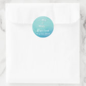 Sticker Rond Célébration de mariage ombré sarcelle et bleu (Sac)
