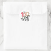 Sticker Rond célébration des 100 jours d'école (Sac)