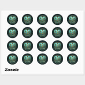 Sticker Rond Célébration des 90 ans Fancy Chic Bleu Turquoise e (Feuille)