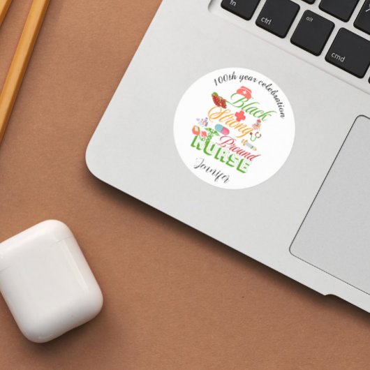 Sticker Rond célébration du 100e anniversaire de l'histoire des