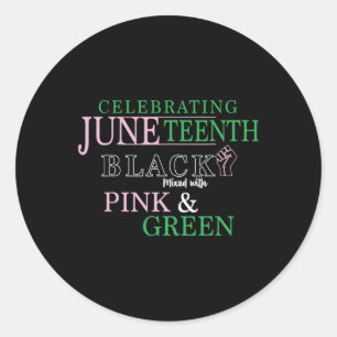 Sticker Rond Célébration Du 18 Juillet 1865 Noir Mélangé De Ros