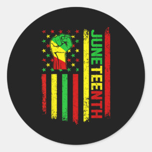 Sticker Rond Célébration du 18 juin 1865 de la liberté noire-am