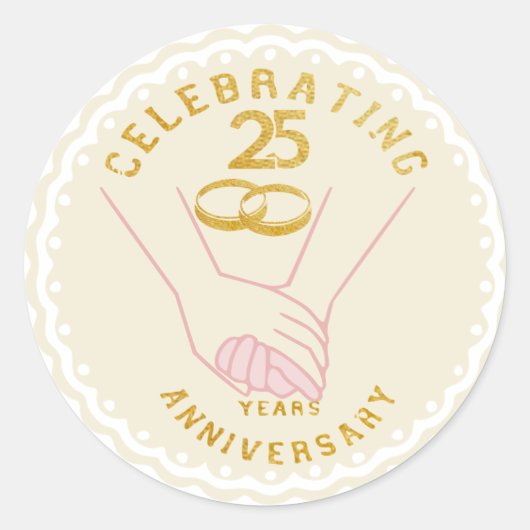 Sticker Rond Célébration du 25e anniversaire (Devant)