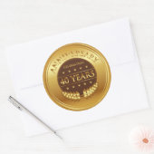 Sticker Rond Célébration du 40e anniversaire Médaille d'or (Enveloppe)