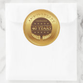 Sticker Rond Célébration du 40e anniversaire Médaille d'or (Sac)