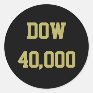 Sticker Rond Célébration du marché Stock Dow 40000
