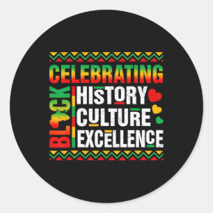 Sticker Rond Célébration du Mois de l'histoire des Noirs Afro H