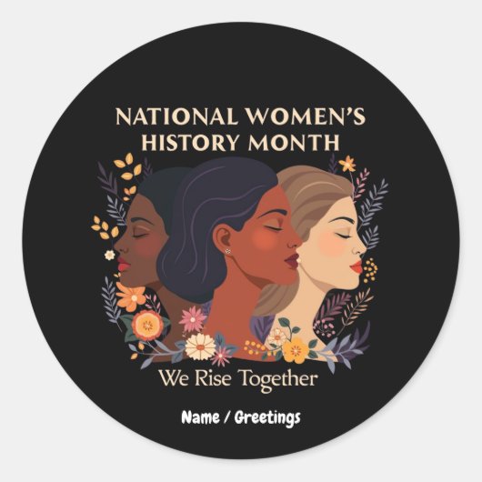 Sticker Rond Célébration du Mois national de l’histoire des fem (Devant)