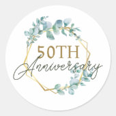 Sticker Rond Célébration élégante de 50 ans de mariage avec des (Devant)