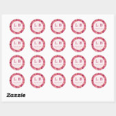Sticker Rond Célébration Florale Rose Chaud (Feuille)