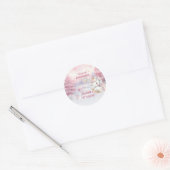 Sticker Rond Célébration magique Unicorn 4e fête d'anniversaire (Enveloppe)