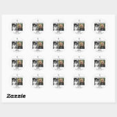Sticker Rond Celebration Of Life 2 Photos Funeral White (Feuille)