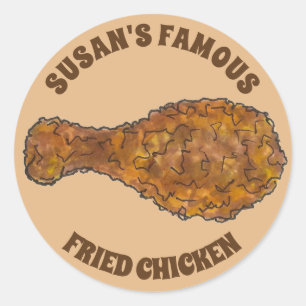 Sticker Rond Célèbre Jambe De Poulet Frit Personnalisé Maison D