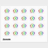 Sticker Rond Célébrer la neurodiversité Autisme Acceptation Arc (Feuille)