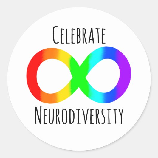 Sticker Rond Célébrer la neurodiversité Autisme Acceptation Arc (Devant)