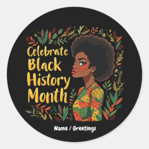 Sticker Rond Célébrer le Mois de l'histoire des Noirs Honorer A