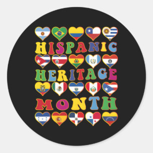 Sticker Rond Célébrer le Mois du patrimoine hispanique Pays lat