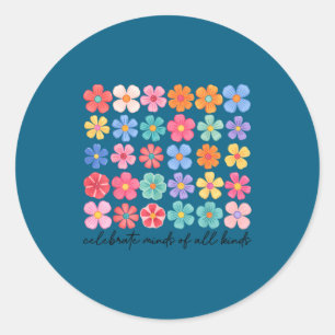 Sticker Rond Célébrer les esprits de toutes sortes de fleurs de