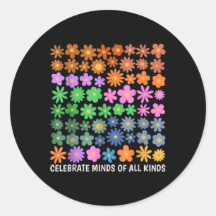 Sticker Rond Célébrer L'Esprit De Toutes Sortes Neurodiversité