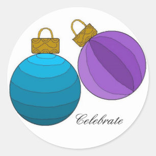 Sticker Rond Célébrez avec des décorations de fêtes