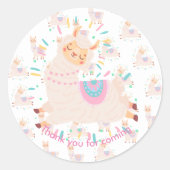 Sticker Rond Célébrez avec Llama Fun (Devant)