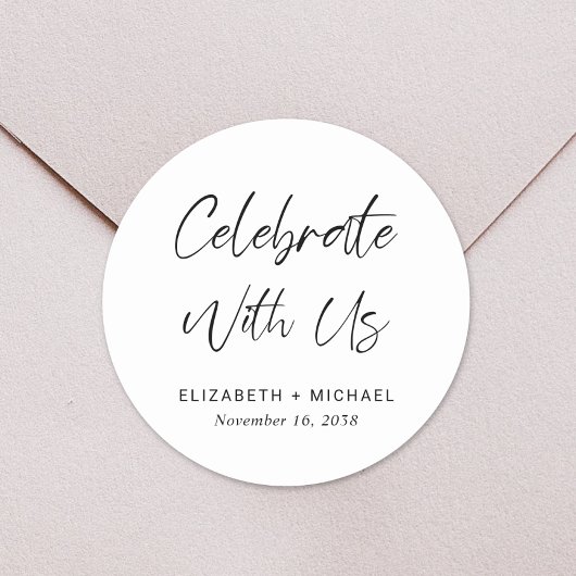 Sticker Rond Célébrez Avec Nous Mariage