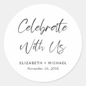 Sticker Rond Célébrez Avec Nous Mariage (Devant)