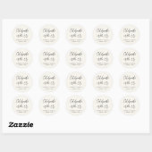 Sticker Rond Célébrez avec nous Mariage de crème (Feuille)