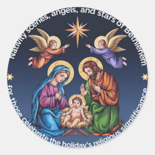 Sticker Rond Célébrez la joie des fêtes de Noël