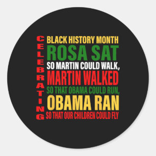 Sticker Rond Célébrez le Mois de l'histoire des Noirs Rosa S'es