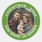 Sticker Rond Célébrez Noël avec votre photo préférée (Devant)