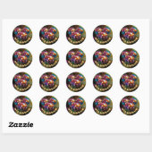 Sticker Rond Célébrons les couleurs (Feuille)