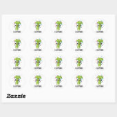 Sticker Rond Célérat Funny Veggie Celery Pun (Feuille)