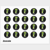 Sticker Rond Célérat Funny Veggie Celery Pun Dark BG (Feuille)