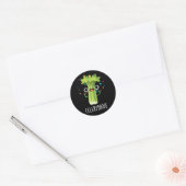 Sticker Rond Célérat Funny Veggie Celery Pun Dark BG (Enveloppe)