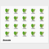 Sticker Rond Celerybrate de laitue Funny Veggie Pun (Feuille)