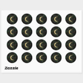 Sticker Rond Céleste Emerald Gold Moon Mariage Classic Round (Feuille)