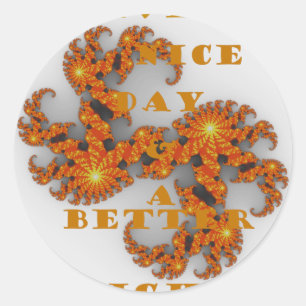 Sticker Rond Céleste Galactique Bonne Journée & Meilleure Nuit