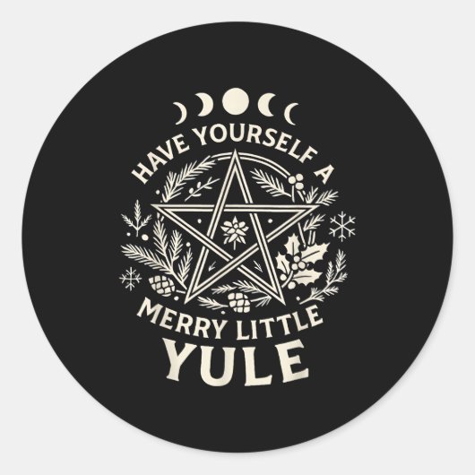 Sticker Rond Celestial Have Yourself A Merry Little Solstice Yu (Devant)