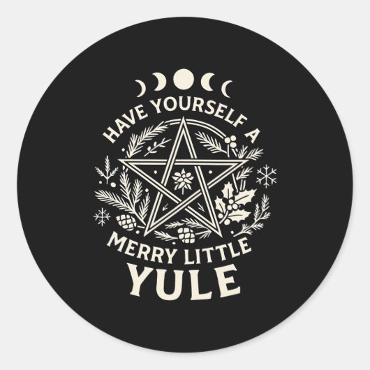 Sticker Rond Celestial Have Yourself A Merry Little Solstice Yu (Devant)