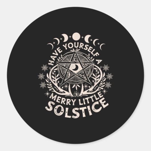 Sticker Rond Celestial Have Yourself A Merry Little Solstice Yu (Devant)